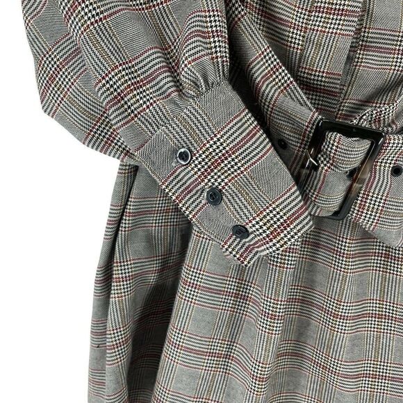 Fashion Nova Cardi B Dress Plaid Belted V Neck Size L Preppy Pretty And Plaid - Picture 6 of 10